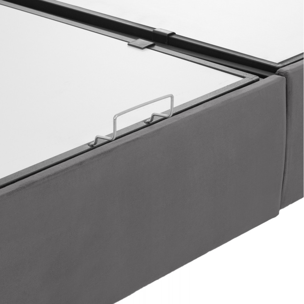 Κρεβάτι διπλό με στρώμα "MALENA" με αποθηκευτικό χώρο από ύφασμα βελούδο σε χρώμα γκρι 160x200