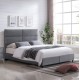 Κρεβάτι διπλό με στρώμα "MILO" με αποθηκευτικό χώρο από ύφασμα βελούδο σε χρώμα γκρι 160x200