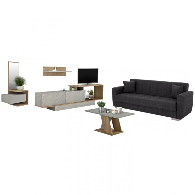 Φοιτητικό πακέτο 4τμχ σε χρώμα γκρι/φυσικό/stone texture