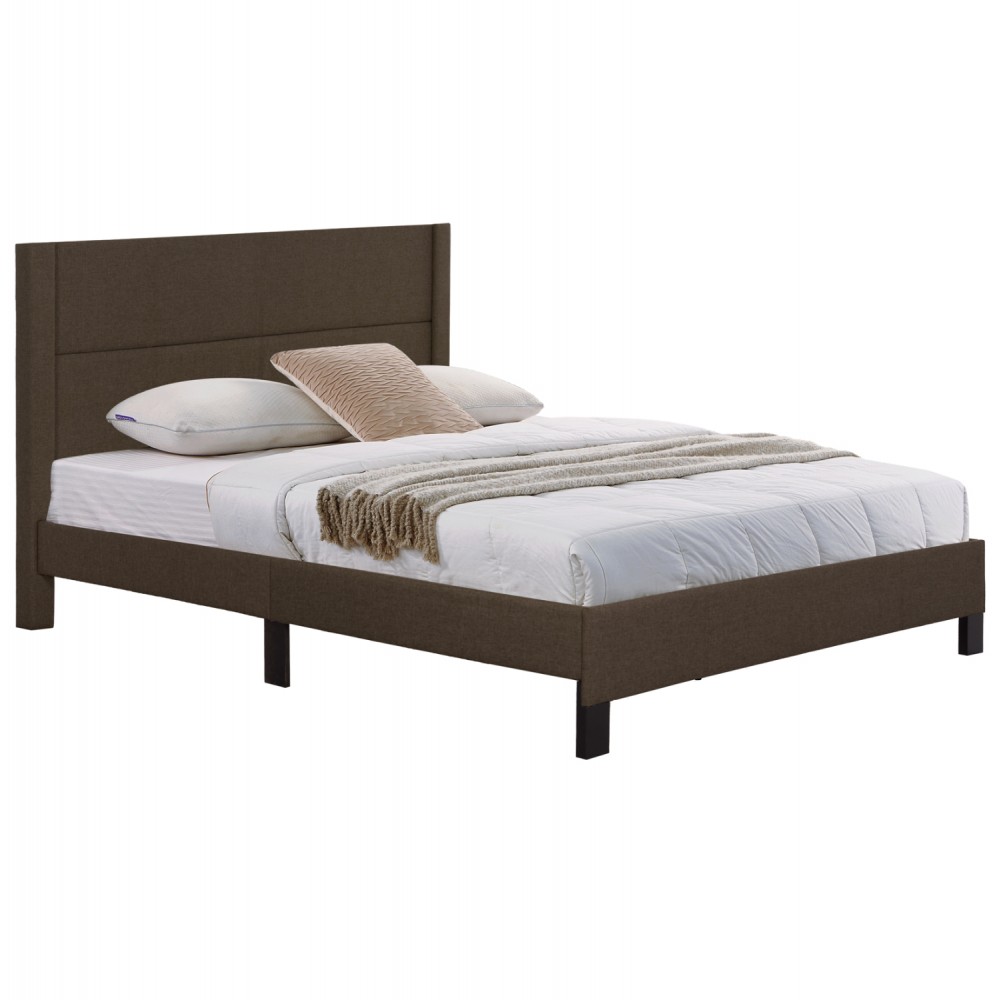 Κρεβάτι διπλό "TRILLOP" από ύφασμα σε χρώμα καφέ 160x200