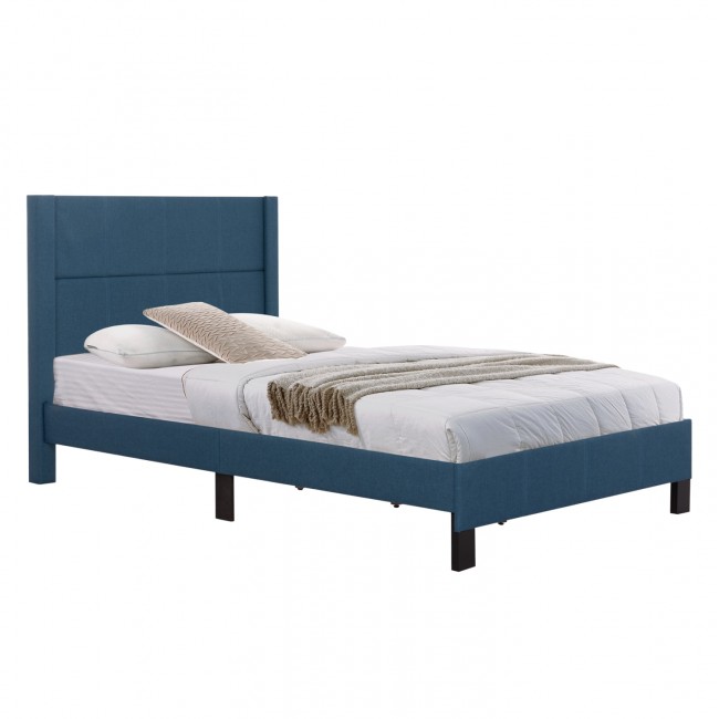 Κρεβάτι ημίδιπλο "TRILLOP" από ύφασμα σε χρώμα μπλε 120x200