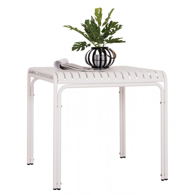 Τραπέζι "RACHEL" από αλουμίνιο σε χρώμα λευκό 80x80x75