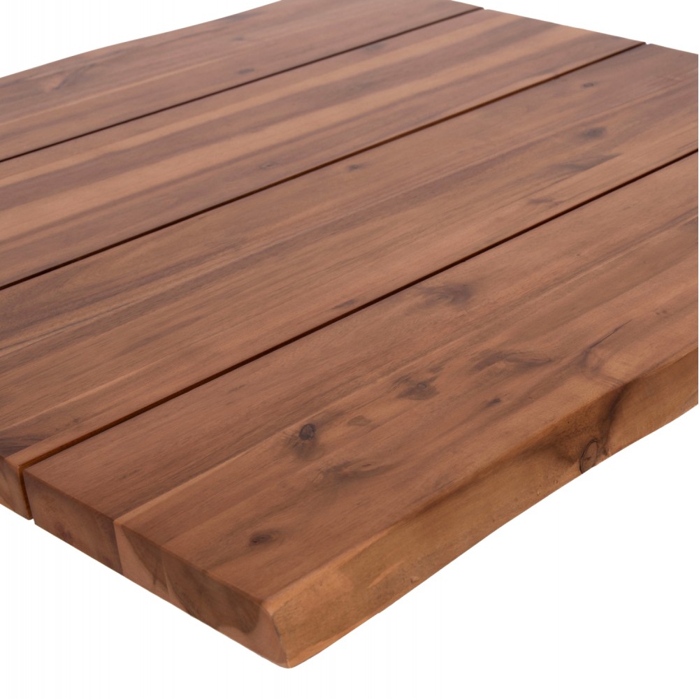 Επιφάνεια τραπεζιού τετράγωνη από μασίφ ξύλο ακακίας σε χρώμα φυσικό 80x80x3.5