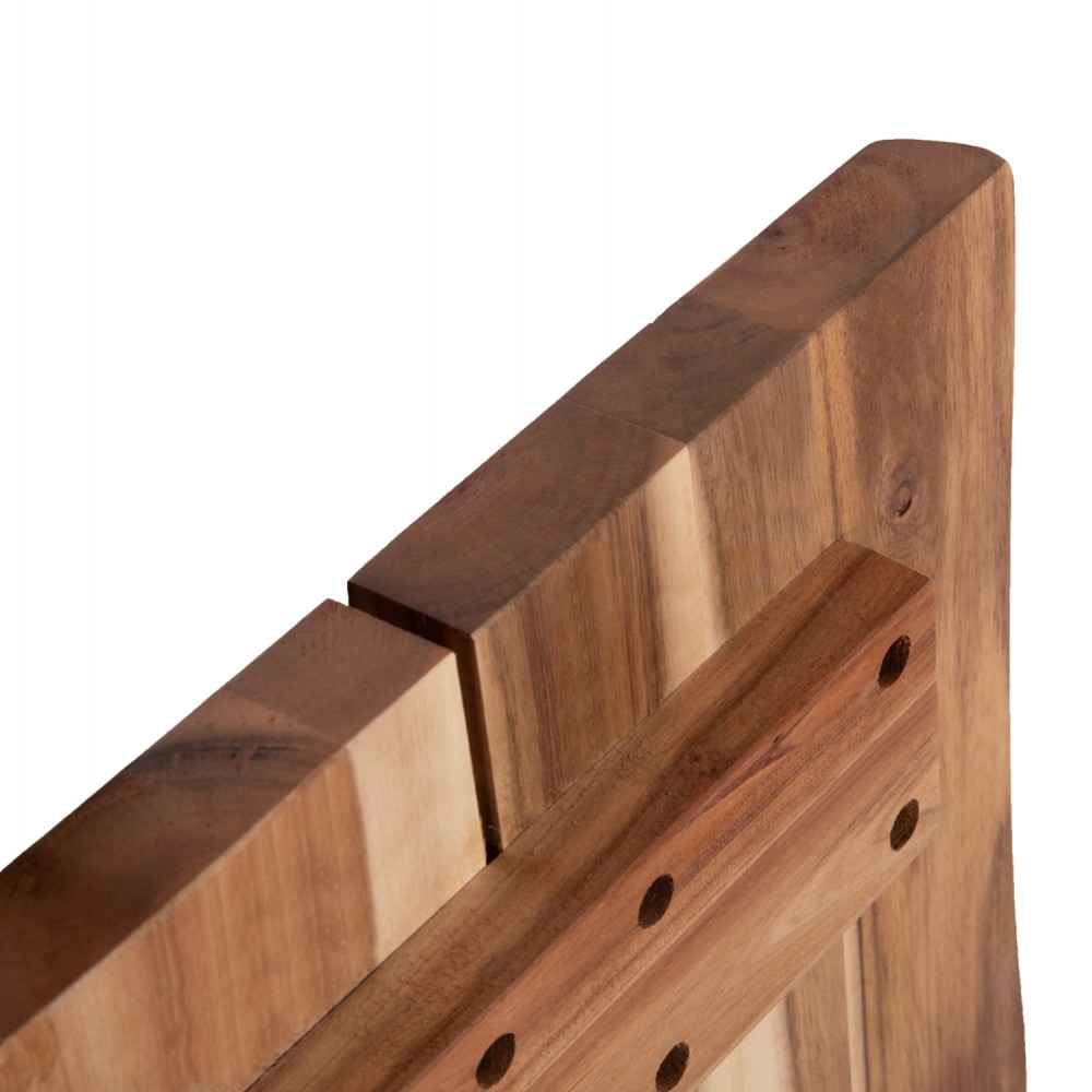 Επιφάνεια τραπεζιού τετράγωνη από μασίφ ξύλο ακακίας σε χρώμα φυσικό 80x80x3.5