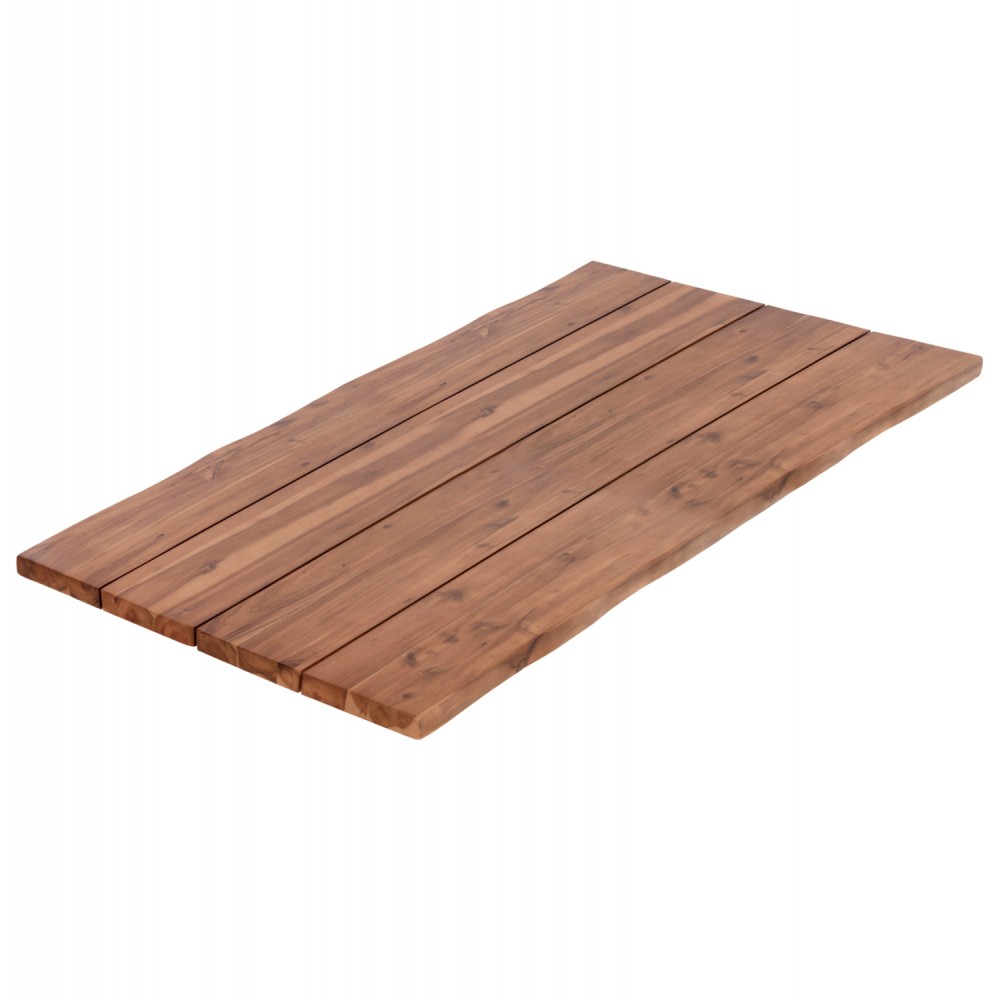 Επιφάνεια τραπεζιού ορθογώνια από μασίφ ξύλο ακακίας σε χρώμα φυσικό 160x80x3.5