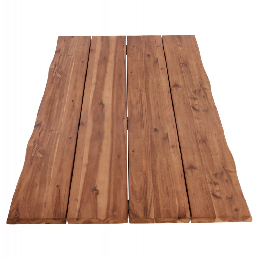 Επιφάνεια τραπεζιού ορθογώνια από μασίφ ξύλο ακακίας σε χρώμα φυσικό 160x80x3.5