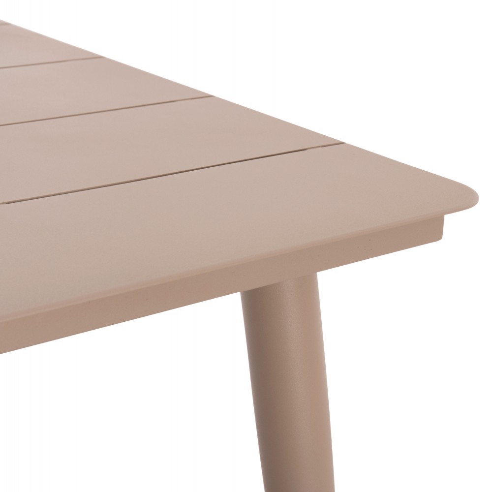 Τραπέζι εξωτερικού χώρου "HIGER" από αλουμίνιο σε χρώμα καπουτσίνο 160x90x78