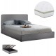 Κρεβάτι διπλό με στρώμα "ALLIE" με αποθηκευτικό χώρο από ύφασμα σε χρώμα γκρι 160x200