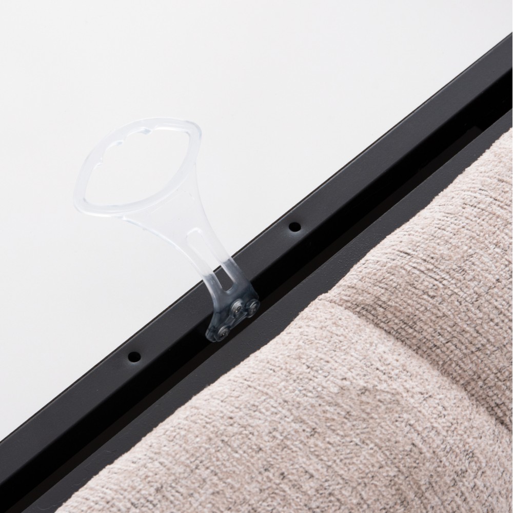 Κρεβάτι διπλό "REMO" με αποθηκευτικό χώρο από ύφασμα μπουκλέ σε χρώμα μπεζ 160x200