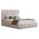 Κρεβάτι διπλό "REMO" με αποθηκευτικό χώρο από ύφασμα μπουκλέ σε χρώμα μπεζ 160x200