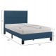 Κρεβάτι ημίδιπλο με στρώμα "TRILLOP" από ύφασμα σε χρώμα μπλε 120x200