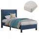 Κρεβάτι ημίδιπλο με στρώμα "TRILLOP" από ύφασμα σε χρώμα μπλε 120x200