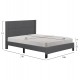 Κρεβάτι διπλό "TRILLOP" με στρώμα από ύφασμα σε χρώμα γκρι 160x200