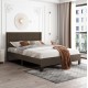 Κρεβάτι διπλό "TRILLOP" με στρώμα από ύφασμα σε χρώμα καφέ 160x200