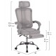 Πολυθρόνα γραφείου "BARNET" από ύφασμα mesh/μέταλλο/nylon σε χρώμα γκρι/χρωμίου 61x62x123