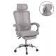 Πολυθρόνα γραφείου "BARNET" από ύφασμα mesh/μέταλλο/nylon σε χρώμα γκρι/χρωμίου 61x62x123