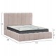 Κρεβάτι διπλό "REMO" με στρώμα και αποθηκευτικό χώρο από ύφασμα μπουκλέ σε χρώμα μπεζ 160x200