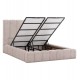 Κρεβάτι διπλό "REMO" με στρώμα και αποθηκευτικό χώρο από ύφασμα μπουκλέ σε χρώμα μπεζ 160x200