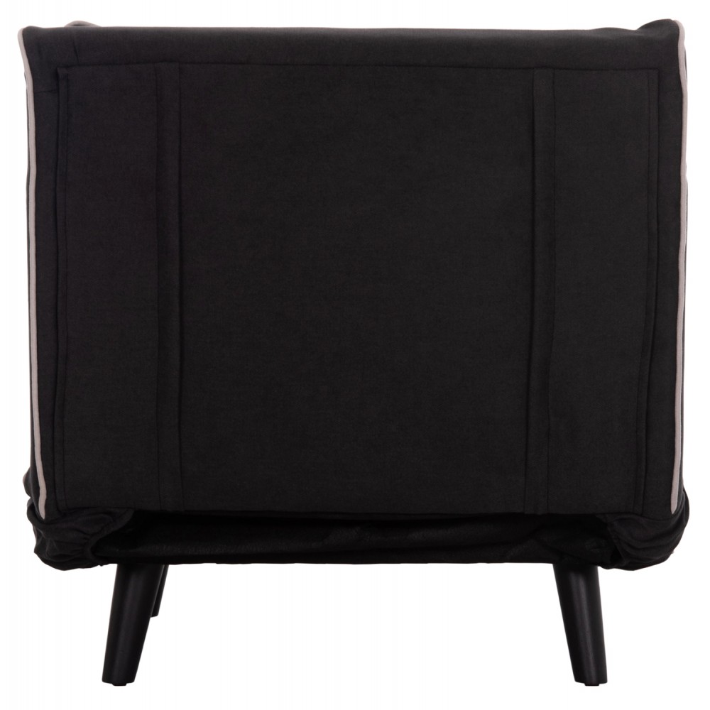 Πολυθρόνα-κρεβάτι "BRAXTON" από ύφασμα/ξύλο σε χρώμα μαύρο 78x88x78