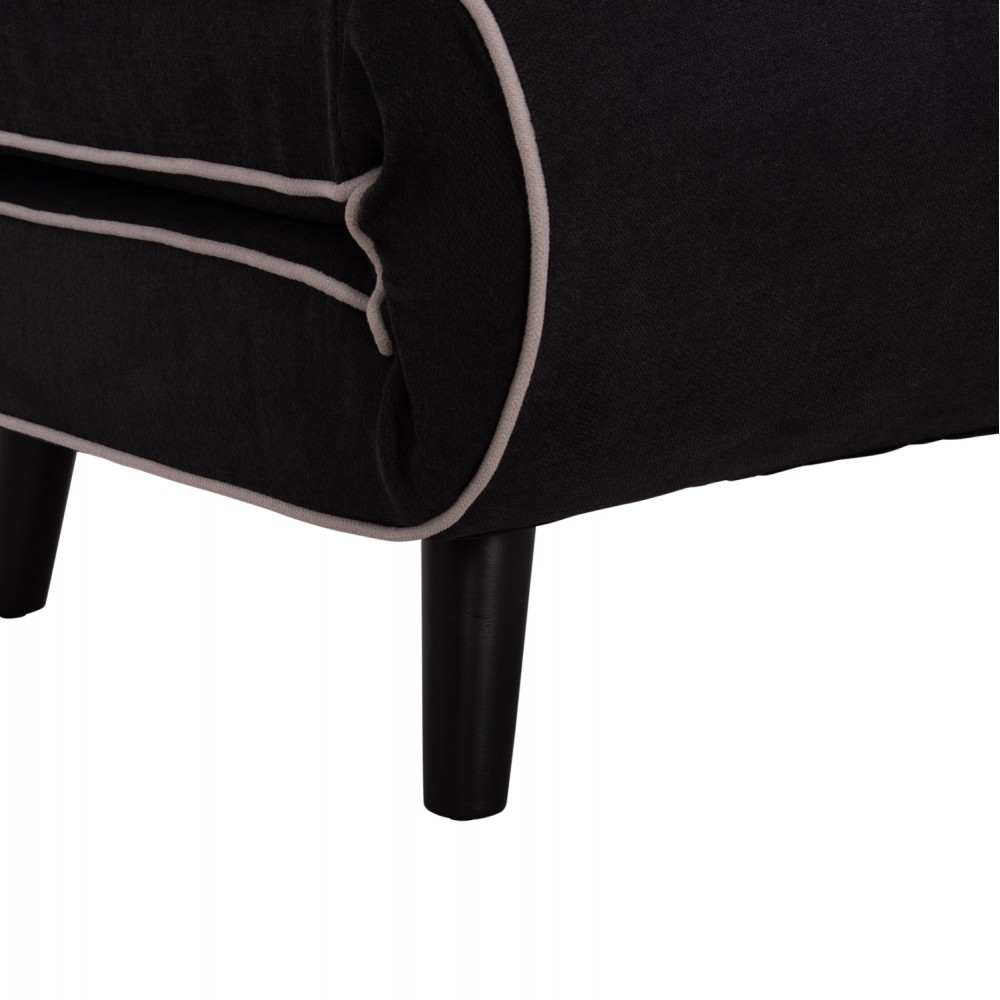 Πολυθρόνα-κρεβάτι "BRAXTON" από ύφασμα/ξύλο σε χρώμα μαύρο 78x88x78