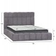 Κρεβάτι διπλό "RAMON" με στρώμα και αποθηκευτικό χώρο από ύφασμα μπουκλέ σε χρώμα γκρι 160x200