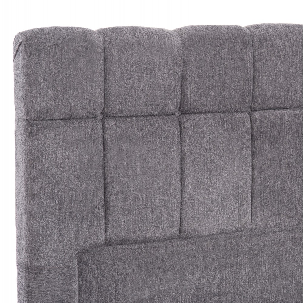 Κρεβάτι διπλό "RAMON" με στρώμα και αποθηκευτικό χώρο από ύφασμα μπουκλέ σε χρώμα γκρι 160x200