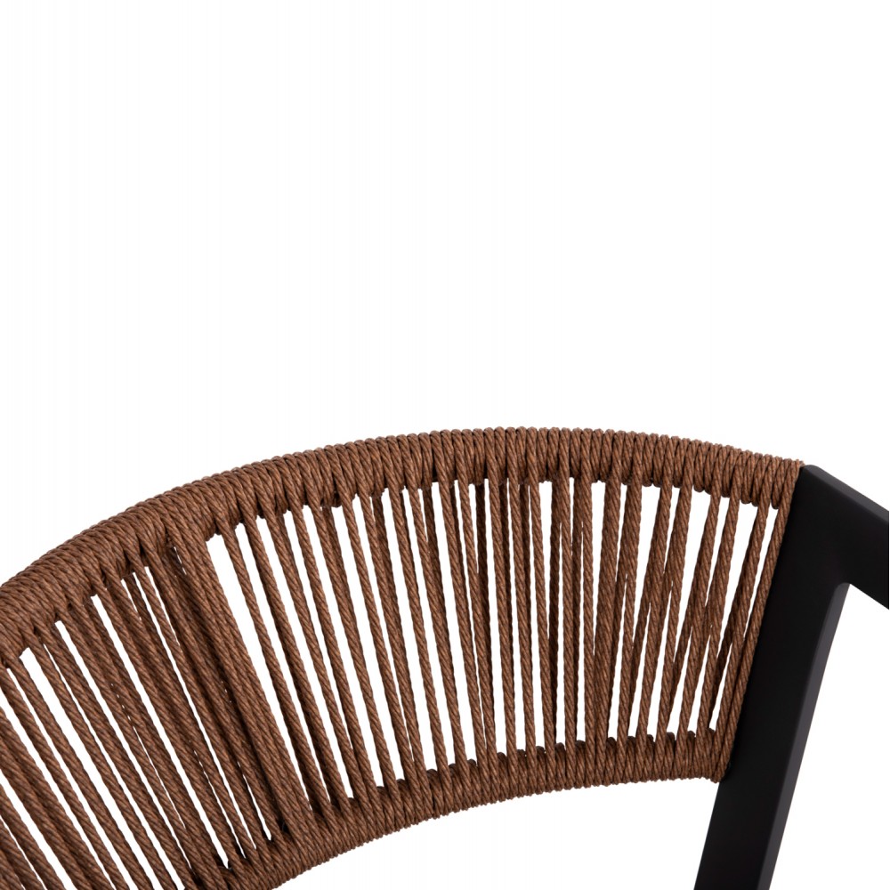 Σετ τραπεζαρία "ADAM" 5τμχ από μέταλλο/αλουμίνιο/rattan σε χρώμα ανθρακί/μπεζ 120x70x71