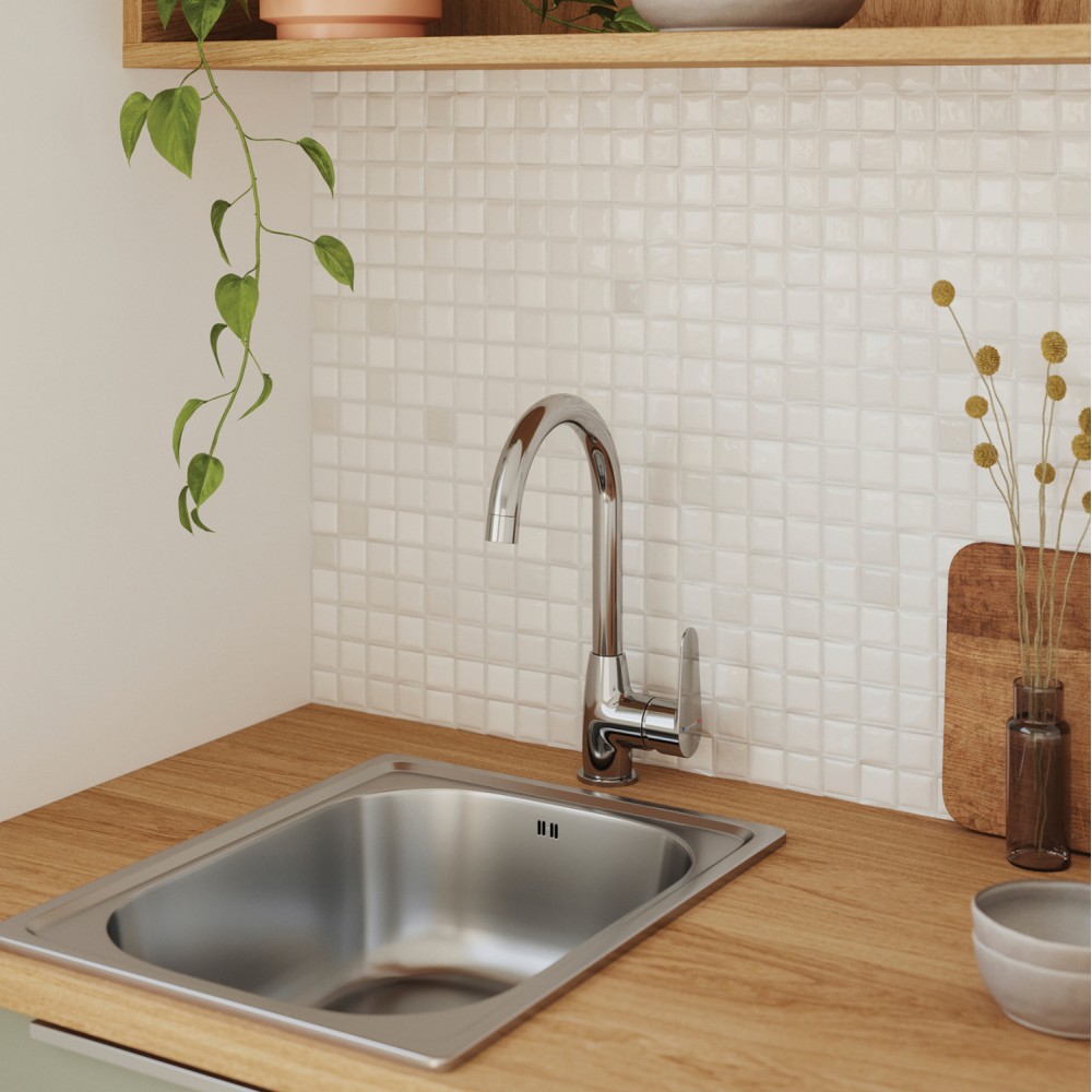 Μπαταρία κουζίνας πάγκου χρωμίου ψηλή 22.3x9.6x36.1