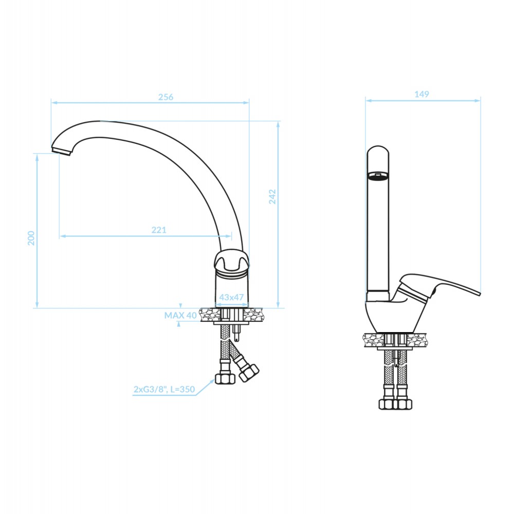 Μπαταρία κουζίνας πάγκου μεσαίου ύψους σε χρώμα μπεζ 25.6x14.9x24.2