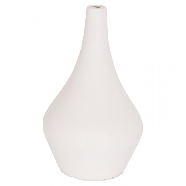 Επιτραπέζιο διακοσμητικό βάζο "DENI" από fiber cement σε χρώμα λευκό Φ15x27