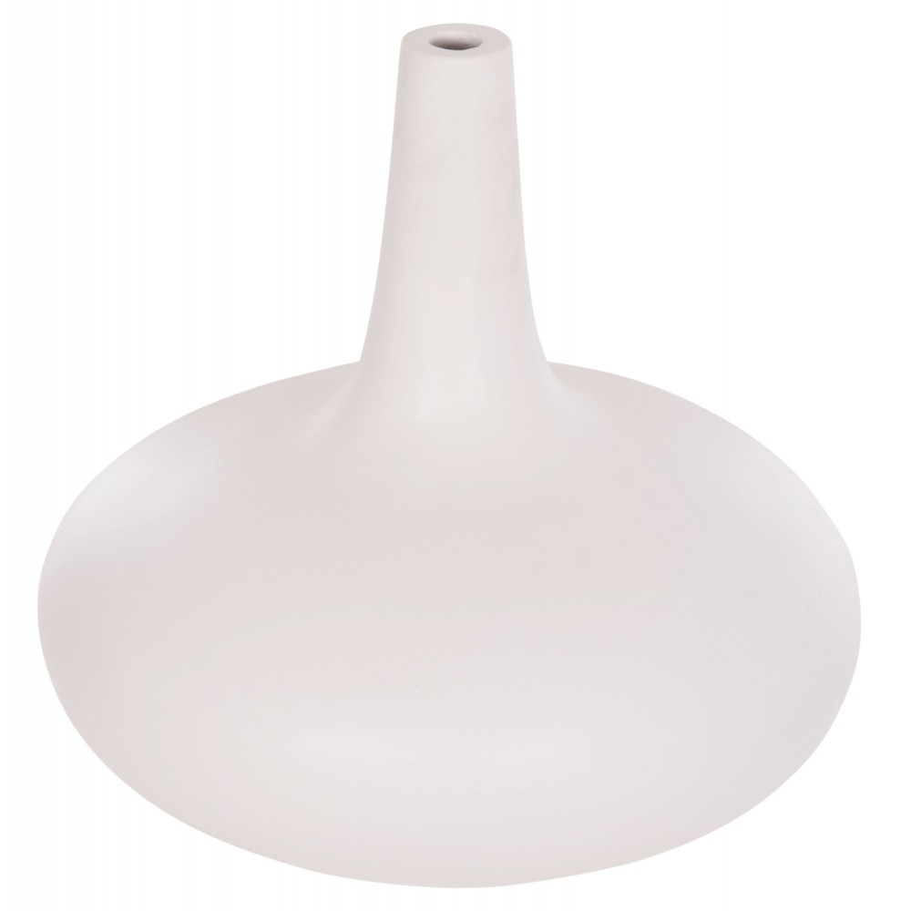 Επιτραπέζιο διακοσμητικό βάζο "DENI" από fiber cement σε χρώμα λευκό Φ30x29.5