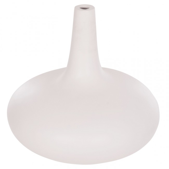 Επιτραπέζιο διακοσμητικό βάζο "DENI" από fiber cement σε χρώμα λευκό Φ30x29.5