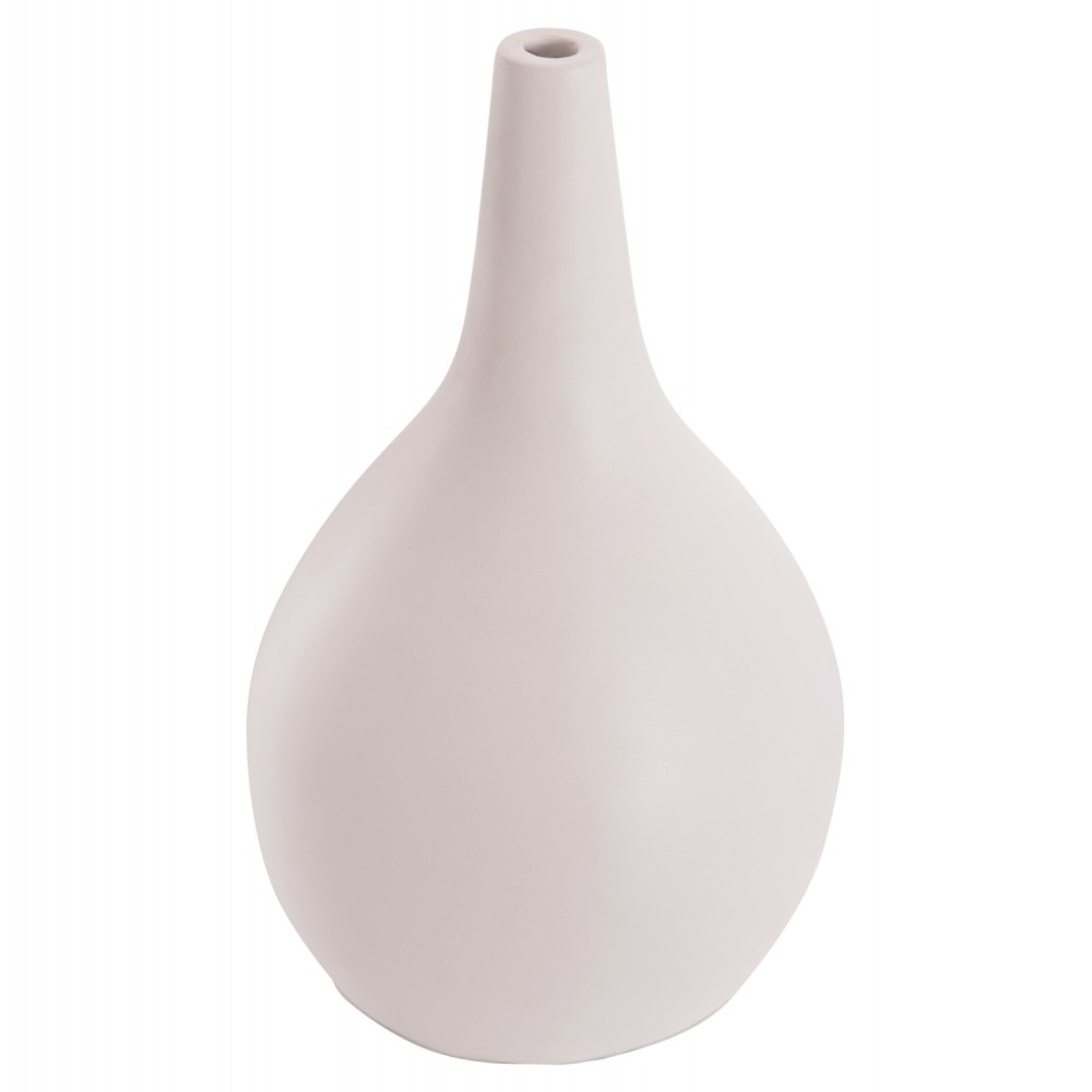 Επιτραπέζιο διακοσμητικό βάζο "DENI" από fiber cement σε χρώμα λευκό Φ26x39