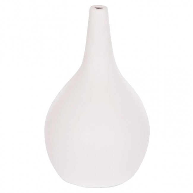 Επιτραπέζιο διακοσμητικό βάζο "DENI" από fiber cement σε χρώμα λευκό Φ26x39
