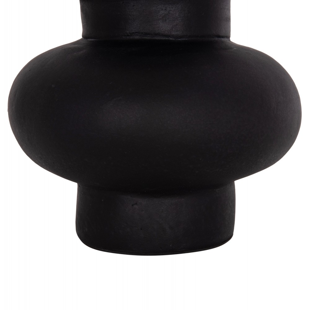 Επιτραπέζιο διακοσμητικό βάζο "LEMA" από τερακότα σε χρώμα μαύρο Φ22x29