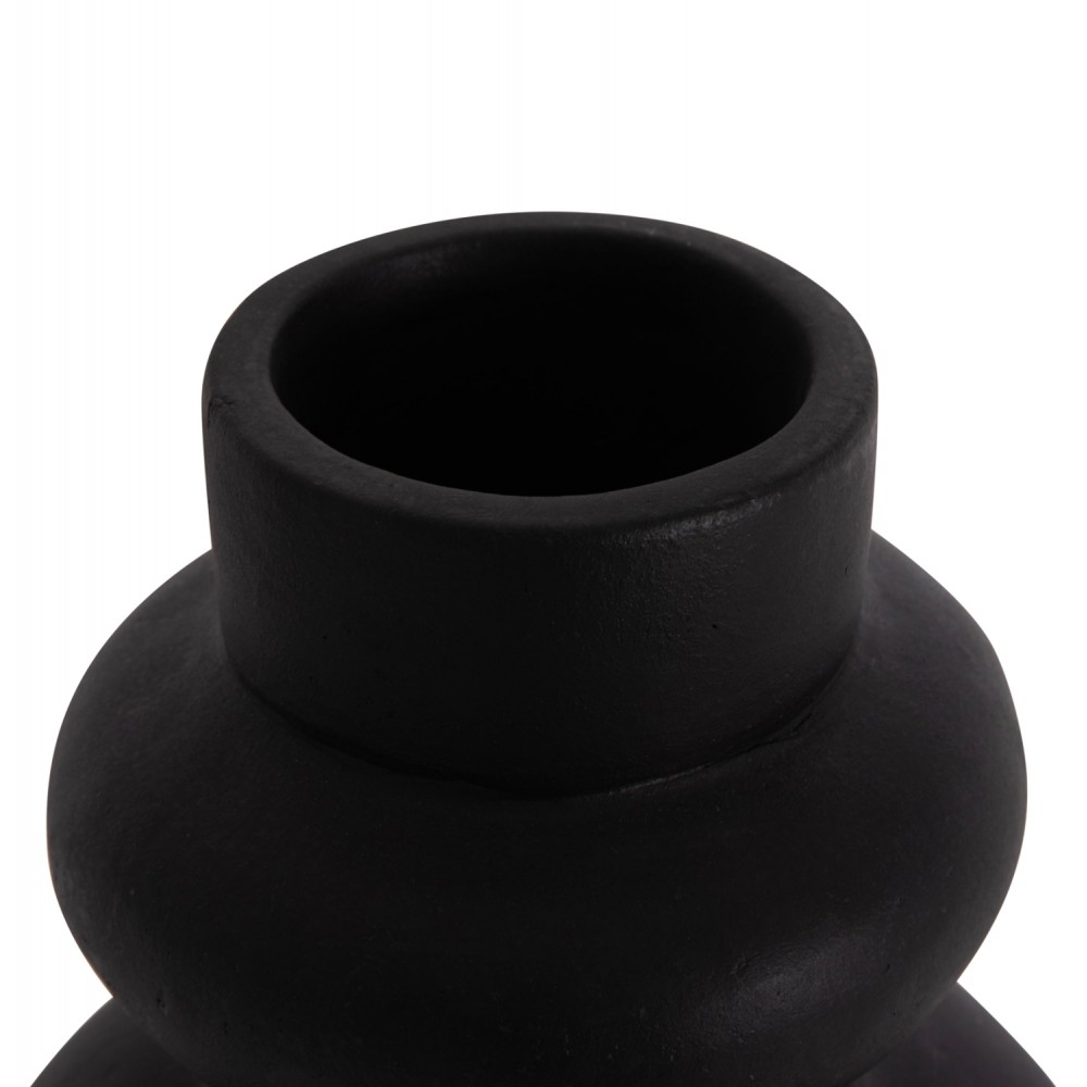 Επιτραπέζιο διακοσμητικό βάζο "LEMA" από τερακότα σε χρώμα μαύρο Φ22x29