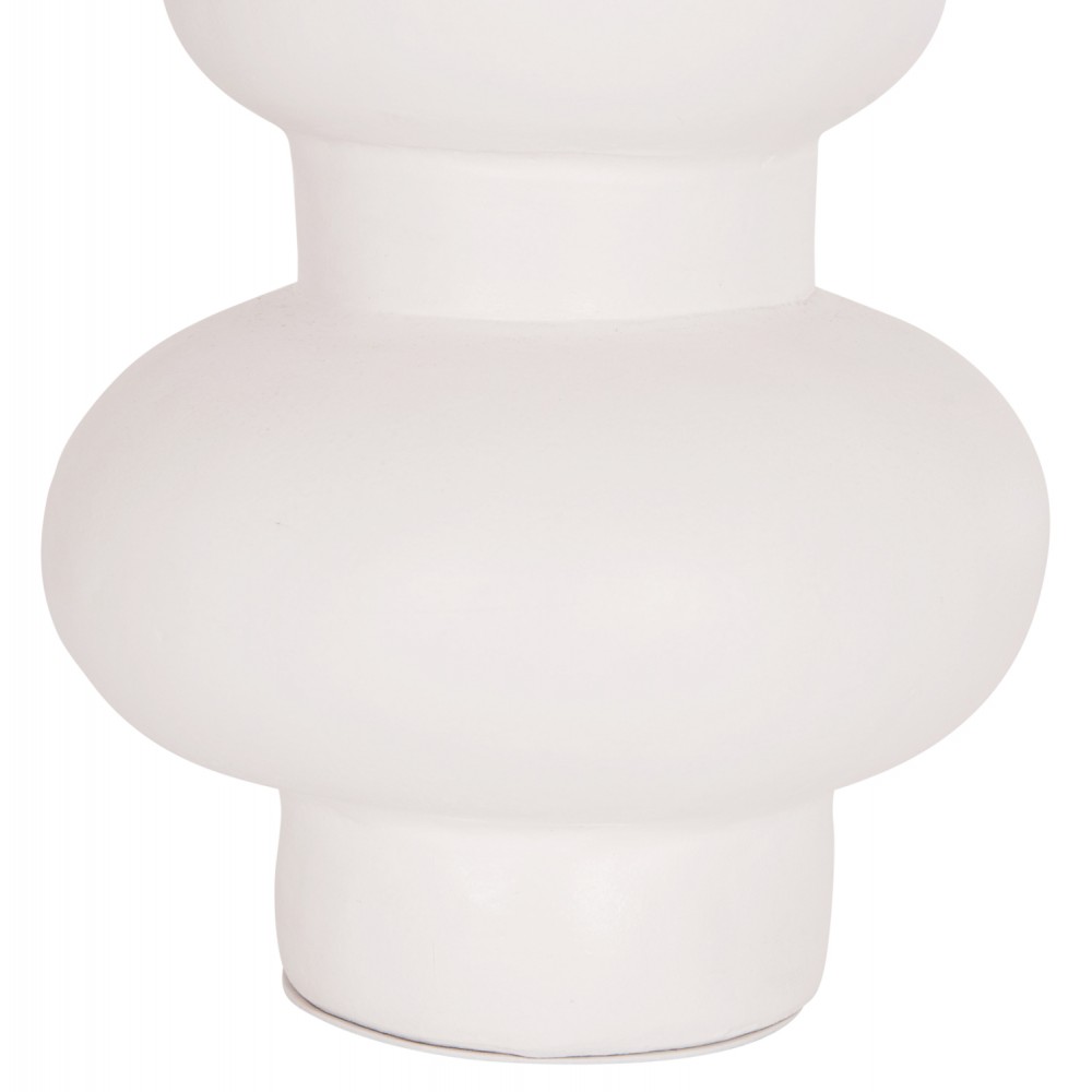 Επιτραπέζιο διακοσμητικό βάζο "LEMA" από τερακότα σε χρώμα λευκό Φ22x29