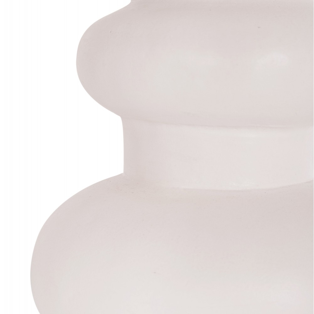 Επιτραπέζιο διακοσμητικό βάζο "LEMA" από τερακότα σε χρώμα λευκό Φ22x29