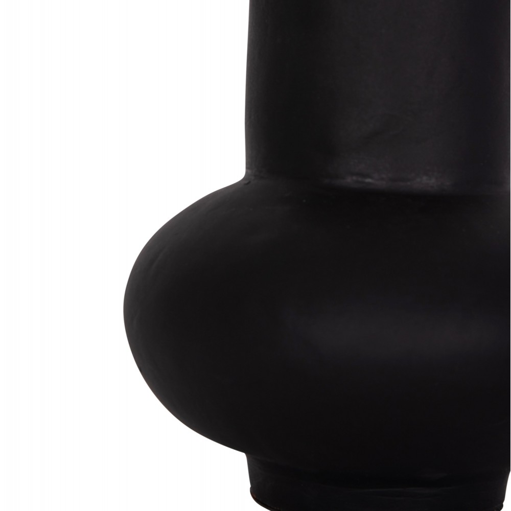 Επιτραπέζιο διακοσμητικό βάζο "LEMA" από τερακότα σε χρώμα μαύρο Φ22x22