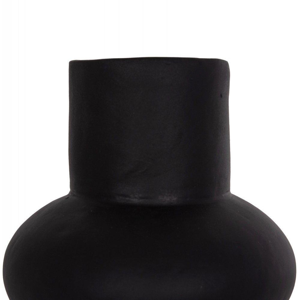 Επιτραπέζιο διακοσμητικό βάζο "LEMA" από τερακότα σε χρώμα μαύρο Φ22x22