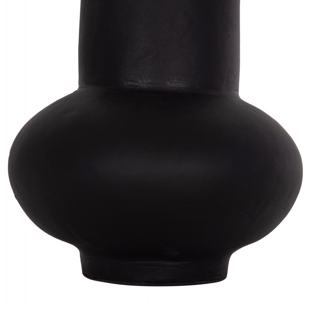Επιτραπέζιο διακοσμητικό βάζο "LEMA" από τερακότα σε χρώμα μαύρο Φ22x22