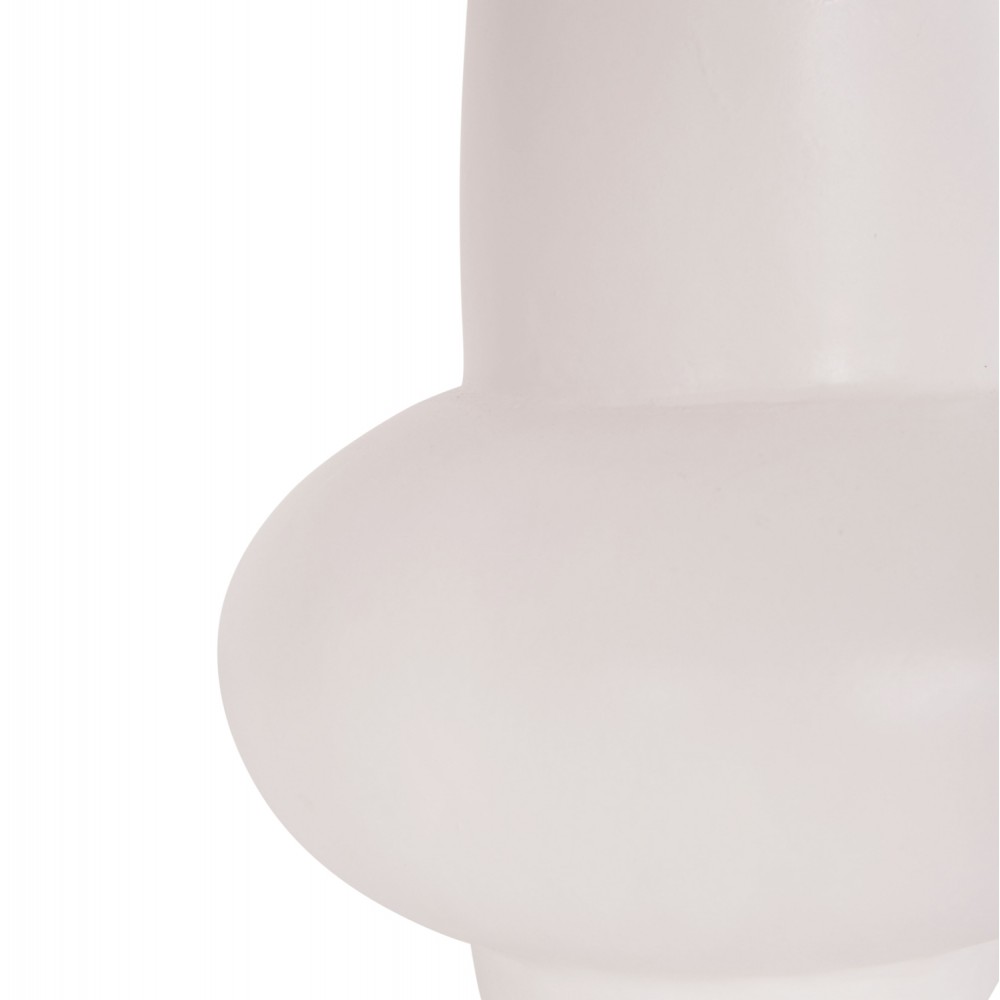 Επιτραπέζιο διακοσμητικό βάζο "LEMA" από τερακότα σε χρώμα λευκό Φ22x22