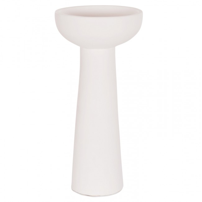 Επιτραπέζιο διακοσμητικό βάζο "LEKKAN" από τερακότα σε χρώμα λευκό Φ18x38