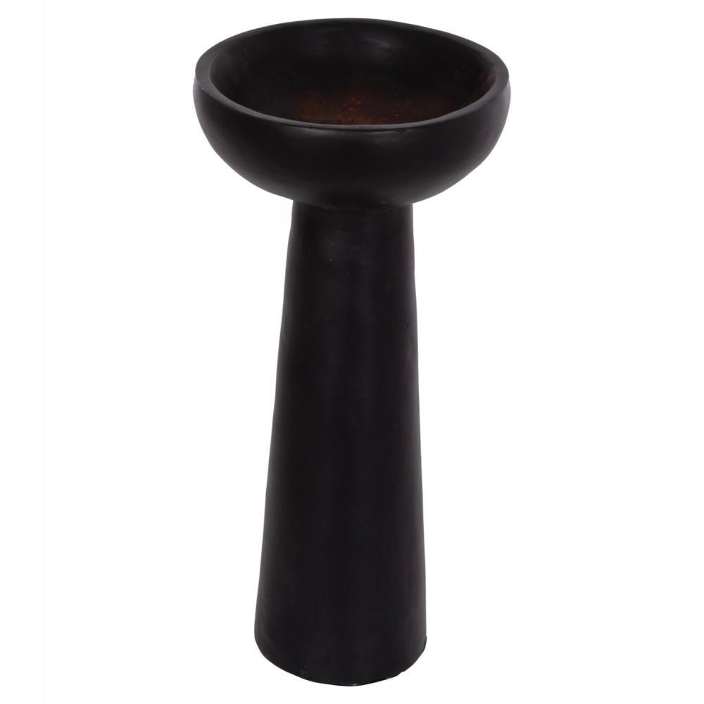 Επιτραπέζιο διακοσμητικό βάζο "LEKKAN" από τερακότα σε χρώμα μαύρο Φ18x38