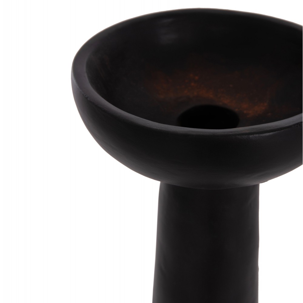 Επιτραπέζιο διακοσμητικό βάζο "LEKKAN" από τερακότα σε χρώμα μαύρο Φ18x38