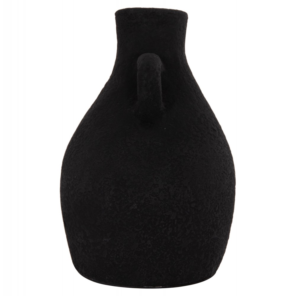 Επιτραπέζιο διακοσμητικό βάζο "DECANT" από τερακότα σε χρώμα μαύρο Φ14x21