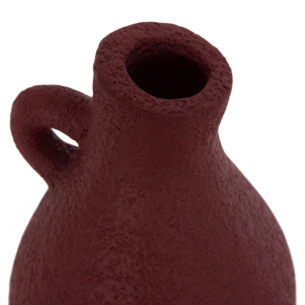 Επιτραπέζιο διακοσμητικό βάζο "DECANT" από τερακότα σε χρώμα βυσσινί Φ14x21