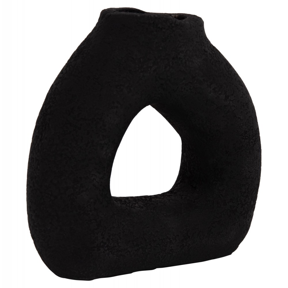 Επιτραπέζιο διακοσμητικό βάζο "DECANT" από τερακότα σε χρώμα μαύρο 17.5x6.5x17