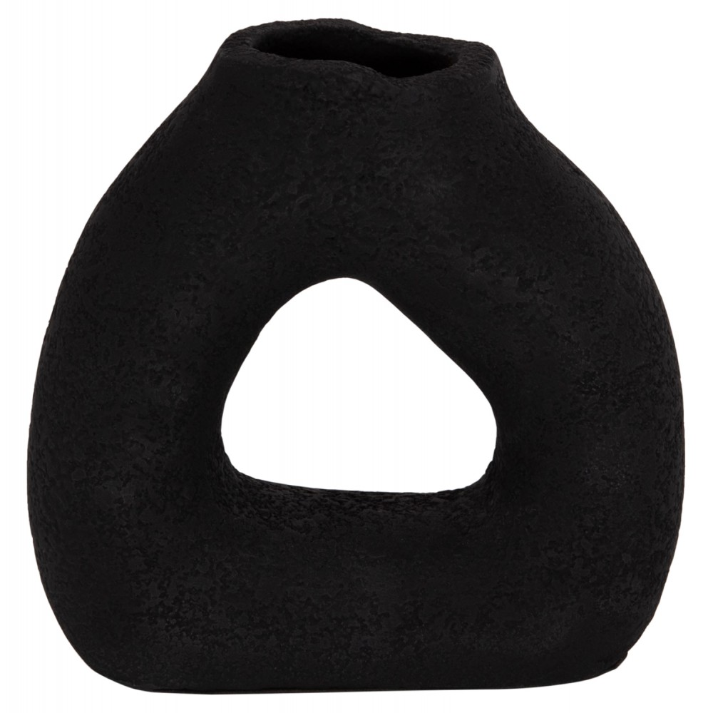 Επιτραπέζιο διακοσμητικό βάζο "DECANT" από τερακότα σε χρώμα μαύρο 17.5x6.5x17