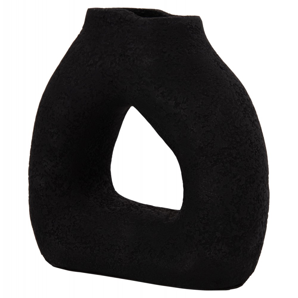 Επιτραπέζιο διακοσμητικό βάζο "DECANT" από τερακότα σε χρώμα μαύρο 17.5x6.5x17